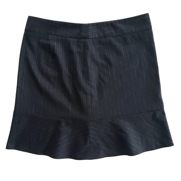 Banana Republic Wool Skirt Womens 10 Black Pinstripe Career Casual Academia Goth - Picture 11 of 11